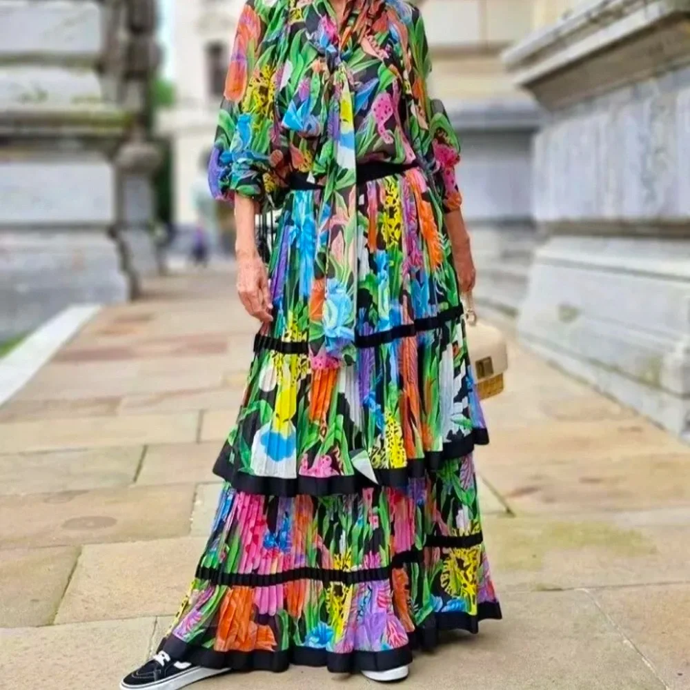 Iris Apfel X H&M Multicolored Ruffle Maxi Skirt - Picture 11 of 16